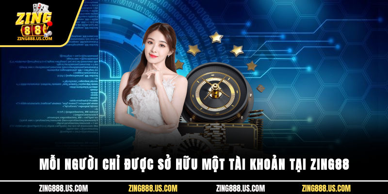Mỗi người chỉ được sở hữu một tài khoản tại Zing88